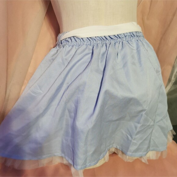 Ank Rouge Mini Skirt Women's Small Blue White Ruffle Boho Party Casual Boho Cute - Picture 7 of 11